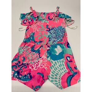 Lilly Pulitzer Jumpsuit Shorts Floral Multicolor Women's Size Small A42
